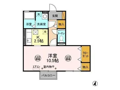 PRINCESSI・II(1K/1階)の間取り写真