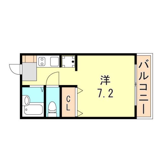 エントピアくるみ(ワンルーム/1階)の間取り写真
