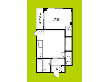 マンションハピネス(1DK/4階)の間取り写真