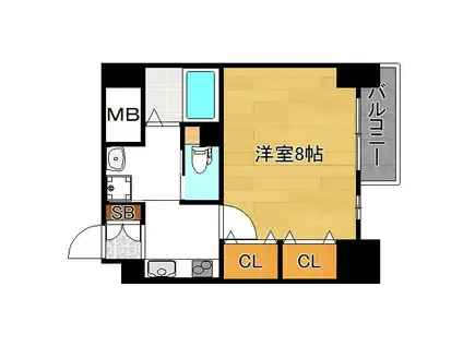 グローハイツ平野本町(1K/7階)の間取り写真