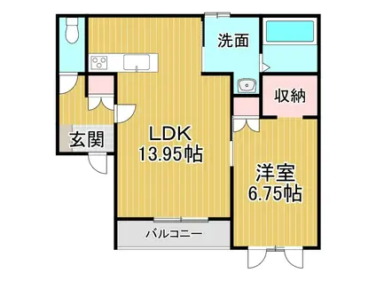 SOLE(1LDK/3階)の間取り写真