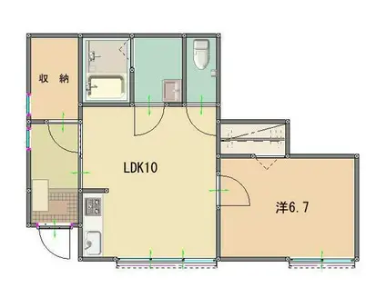 MKホーム広野(1LDK/1階)の間取り写真