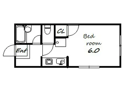 エクセラン・スマ(1K/1階)の間取り写真