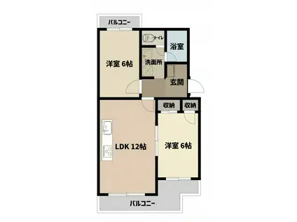 サントラスト(2LDK/1階)の間取り写真