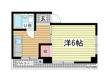 北山ビル(1K/5階)の間取り写真