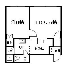 タウンズ豊岡(1LDK/2階)の間取り写真