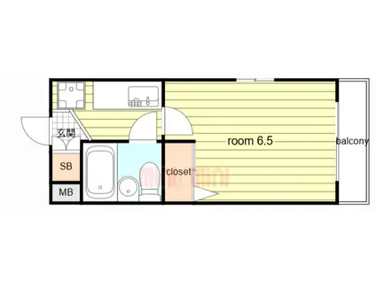 リアライズ摂津本山(1K/3階)の間取り写真