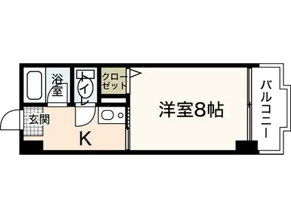 パティオ舟入(1K/4階)の間取り写真