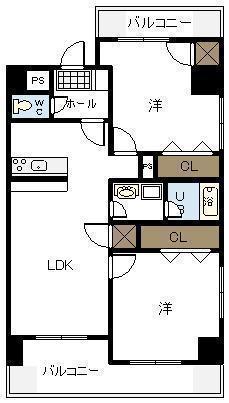 セルシス(2LDK/3階)の間取り写真