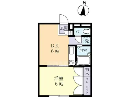 ウインディ(1DK/1階)の間取り写真