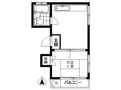 旭コーポ(1K/2階)の間取り写真