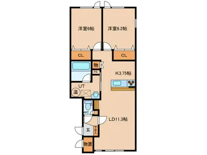 SEEDV(2LDK/1階)の間取り写真