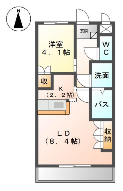 ラ・ティエラ(1LDK/1階)の間取り写真