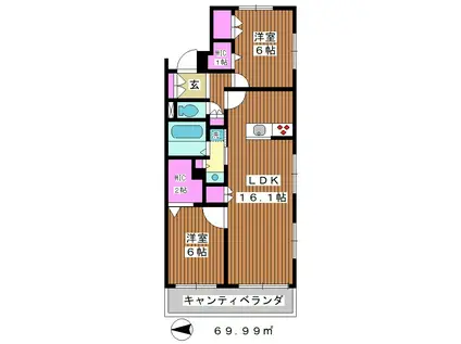 EL CIELO(2LDK/3階)の間取り写真