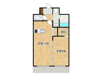 グレイスフル光の森(1LDK/1階)の間取り写真