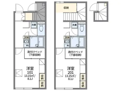 レオパレスM II(1K/1階)の間取り写真