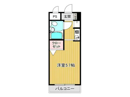 ジョイフル武蔵小杉(ワンルーム/1階)の間取り写真