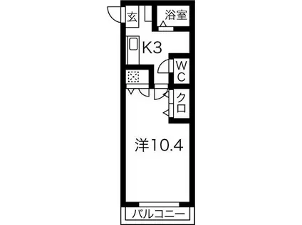 光レジデンス南館(1K/3階)の間取り写真