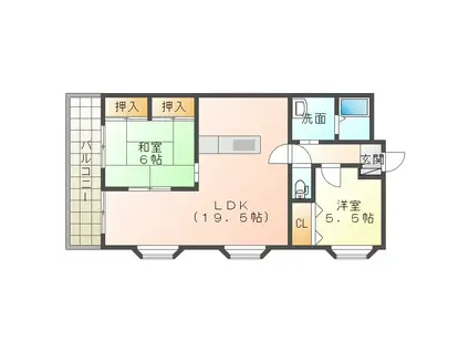 グランドリード(2LDK/8階)の間取り写真