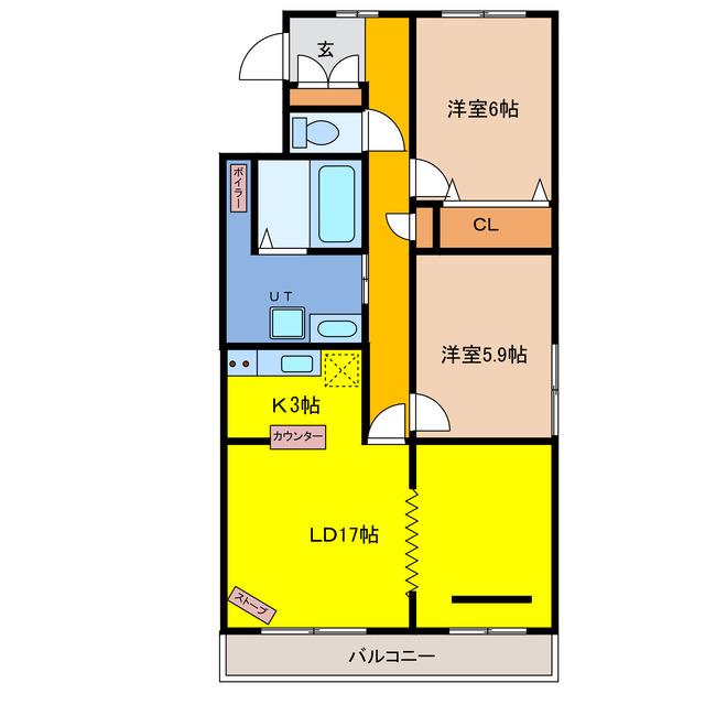 アイポート末広(3LDK/4階)の間取り写真