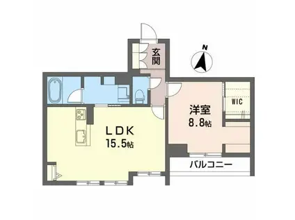 ベレオ大町(1LDK/2階)の間取り写真
