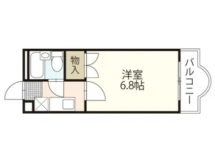 カナンハイツA棟(1K/4階)の間取り写真