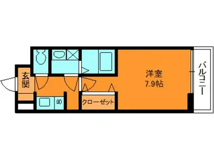 イースト・ヒル(1K/1階)の間取り写真