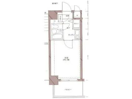 メインステージ武蔵関(1K/5階)の間取り写真