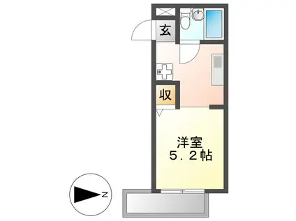 メゾン尾頭橋(1K/2階)の間取り写真
