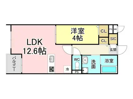 MON665(1LDK/5階)の間取り写真