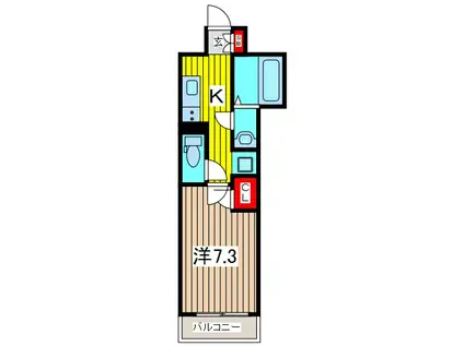 オーパスホームズ川口(1K/15階)の間取り写真
