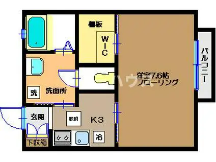 しゃるむ(1K/1階)の間取り写真