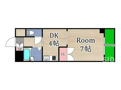 楠青山ビル別館(1DK/9階)の間取り写真