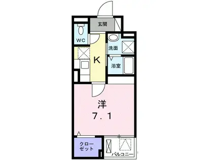 ライジング練馬(1K/1階)の間取り写真