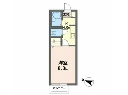 ルミエールコートV(1K/2階)の間取り写真