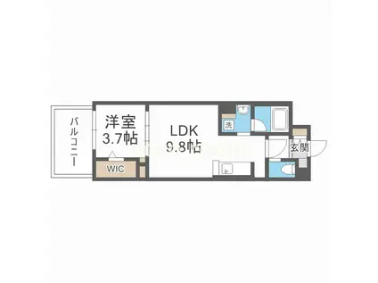 アーバネックス心斎橋II(1LDK/9階)の間取り写真