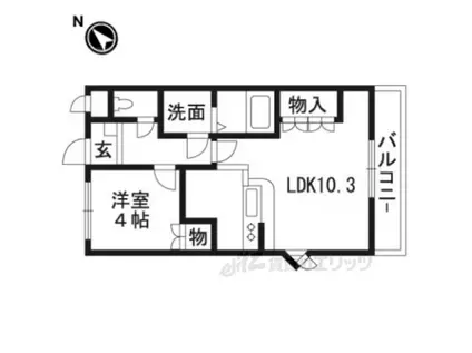 ジェラソーレⅠ(1LDK/2階)の間取り写真