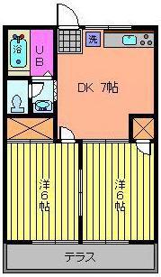 コーポ三角(2DK/2階)の間取り写真