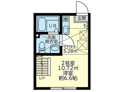 オムニア北里(ワンルーム/2階)の間取り写真
