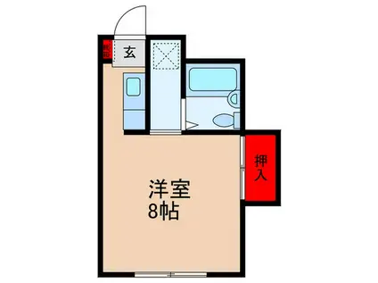 美吉野ハイツ(ワンルーム/2階)の間取り写真