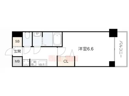 プレサンス ハーバーランド アンド・シー(1K/6階)の間取り写真