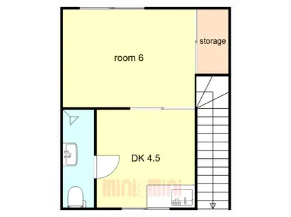 リビング姫島(1K/2階)の間取り写真