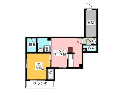 ピリーナ湘南(1LDK/2階)の間取り写真