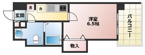 フレンシアノイエ東三国(1K/8階)の間取り写真