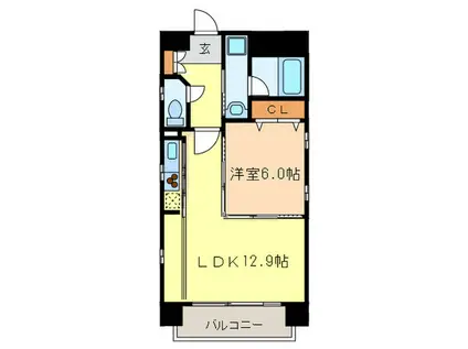 ガレリアM千代田(1LDK/8階)の間取り写真