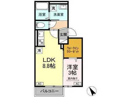 グランプラン(1LDK/1階)の間取り写真