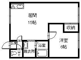 ラポール神楽岡(1LDK/1階)の間取り写真