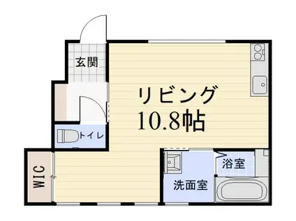 EN CACHETTEA棟(ワンルーム/1階)の間取り写真