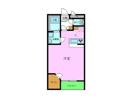 レオパレスウォームコーポ深阪(1K/2階)の間取り写真