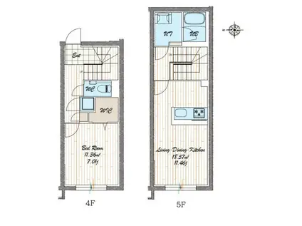 QUADOR NOIE 池下(1LDK/4階)の間取り写真